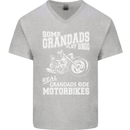 Some Grandad's Play Bingo Real Grandads Ride Motorbikes Mens V-Neck Cotton T-Shirt Sports Grey