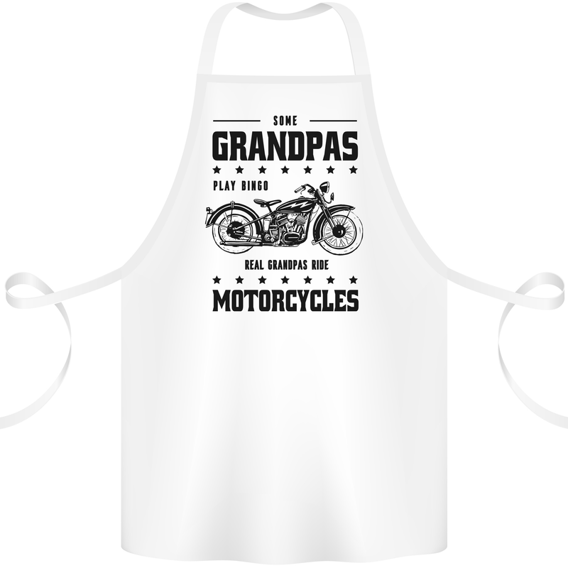 Some Grandpas Funny Biker Motorbike Bike Cotton Apron 100% Organic White