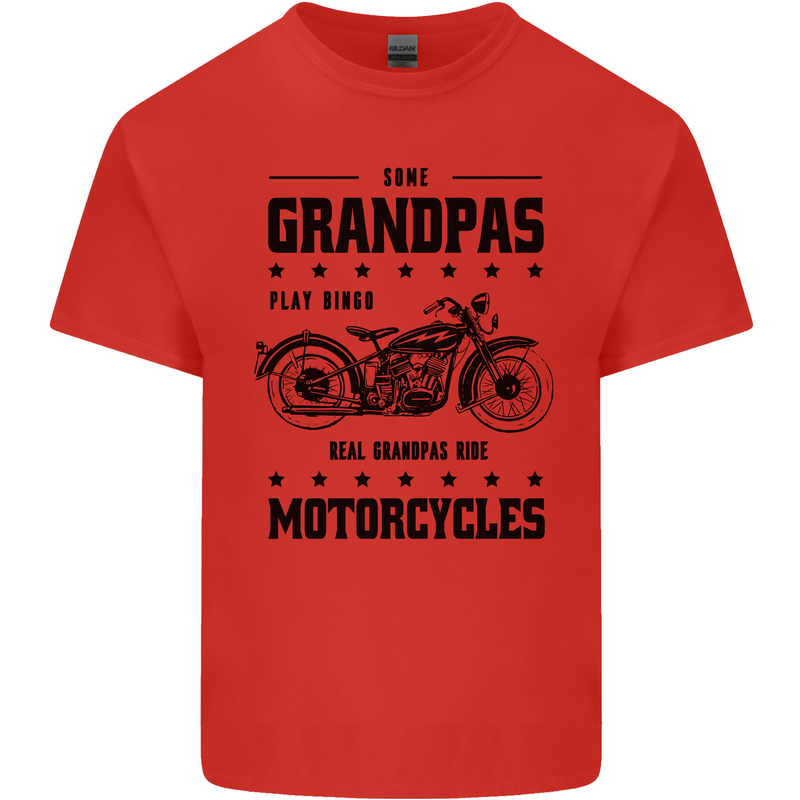 Some Grandpas Funny Biker Motorbike Bike Mens Cotton T-Shirt Tee Top Red