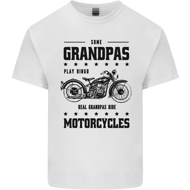 Some Grandpas Funny Biker Motorbike Bike Mens Cotton T-Shirt Tee Top White