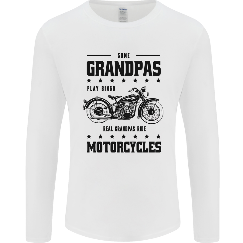 Some Grandpas Funny Biker Motorbike Bike Mens Long Sleeve T-Shirt White