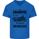 Some Grandpas Funny Biker Motorbike Bike Mens V-Neck Cotton T-Shirt Royal Blue