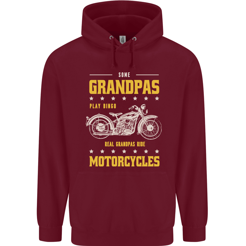 Some Grandpas Funny Biker Motorcycle Bike Childrens Kids Hoodie Maroon