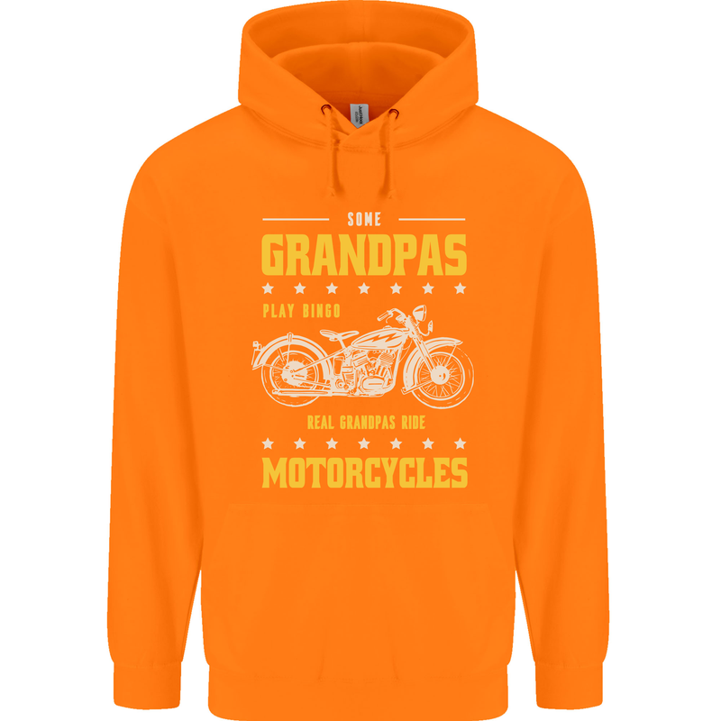 Some Grandpas Funny Biker Motorcycle Bike Childrens Kids Hoodie Orange