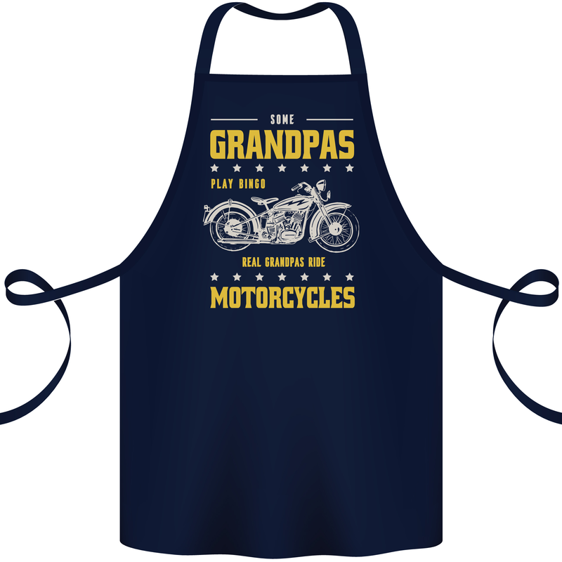 Some Grandpas Funny Biker Motorcycle Bike Cotton Apron 100% Organic Navy Blue