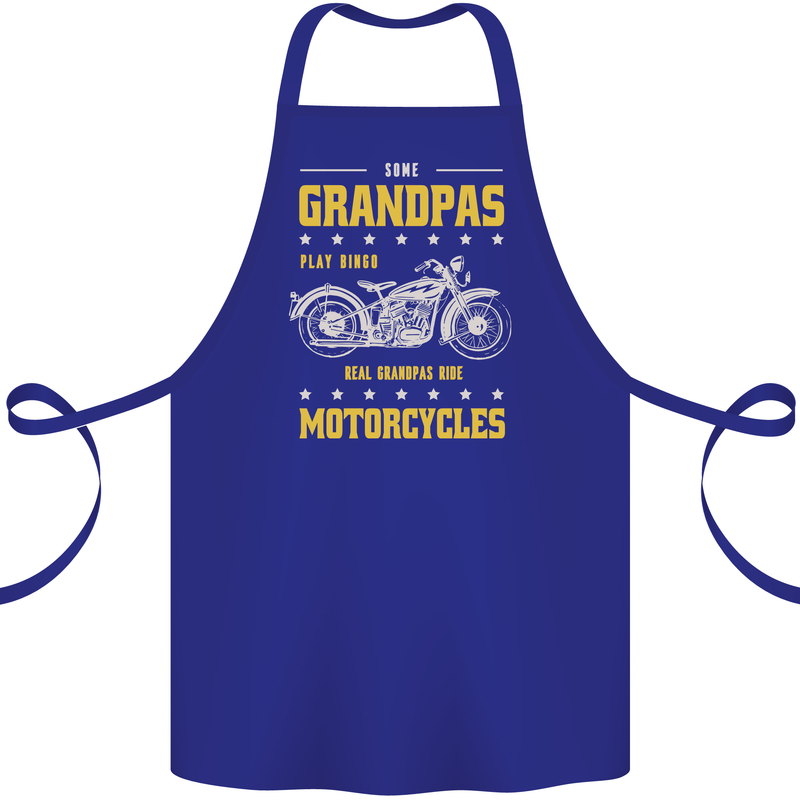 Some Grandpas Funny Biker Motorcycle Bike Cotton Apron 100% Organic Royal Blue