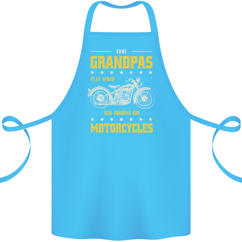 Some Grandpas Funny Biker Motorcycle Bike Cotton Apron 100% Organic Turquoise