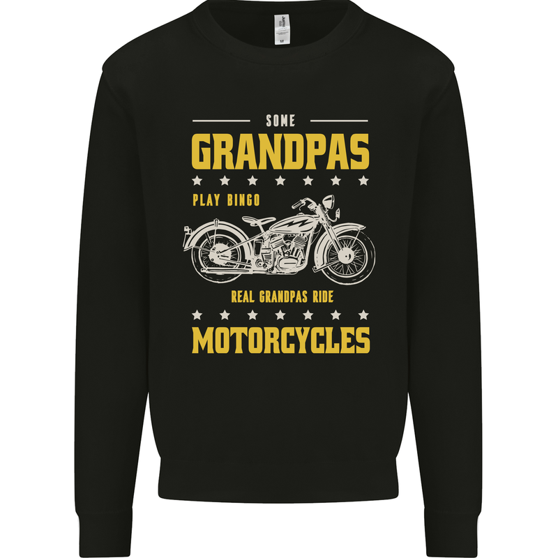 Some Grandpas Funny Biker Motorcycle Bike Kids Sweatshirt Jumper Black