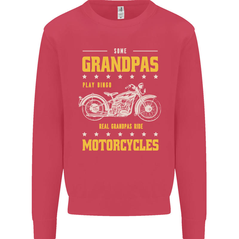 Some Grandpas Funny Biker Motorcycle Bike Kids Sweatshirt Jumper Heliconia