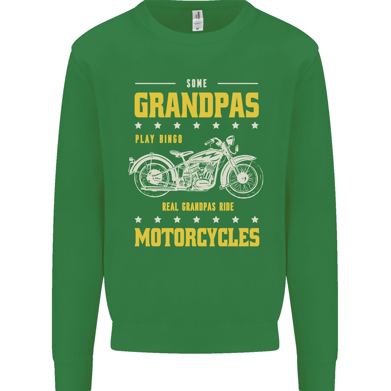Some Grandpas Funny Biker Motorcycle Bike Kids Sweatshirt Jumper Irish Green