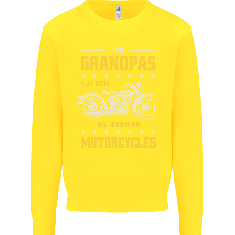 Some Grandpas Funny Biker Motorcycle Bike Kids Sweatshirt Jumper Yellow