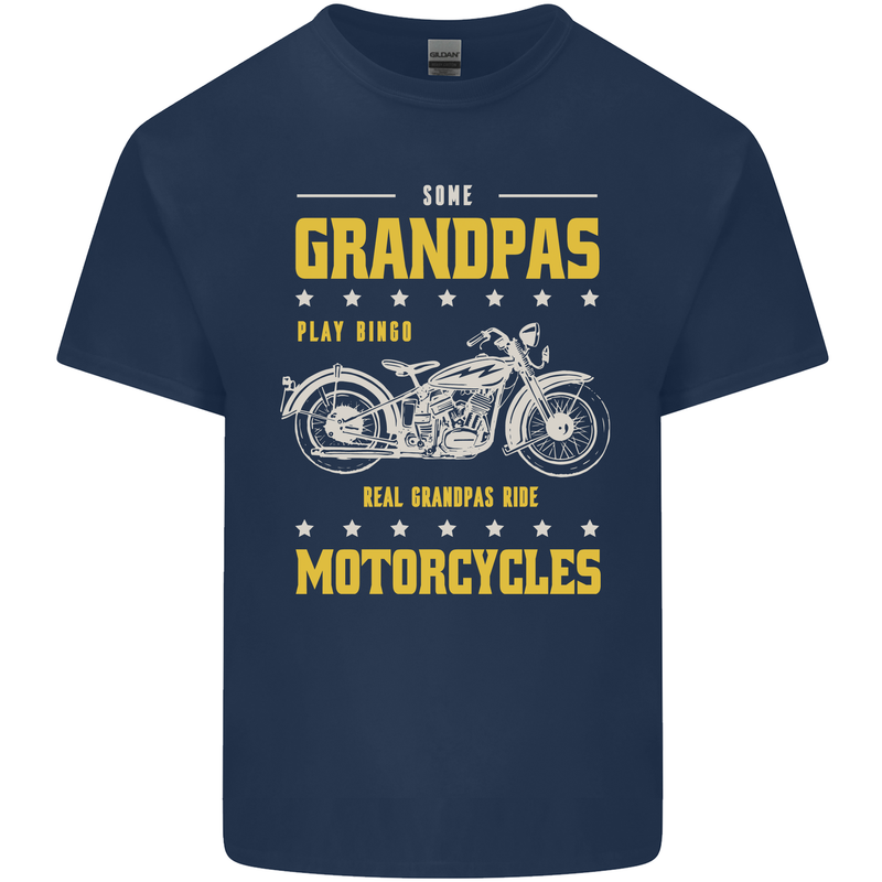 Some Grandpas Funny Biker Motorcycle Bike Kids T-Shirt Childrens Navy Blue