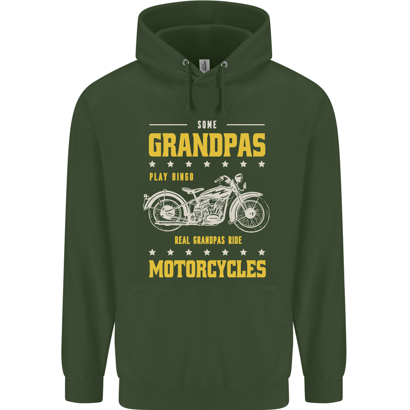 Some Grandpas Funny Biker Motorcycle Bike Mens 80% Cotton Hoodie Forest Green