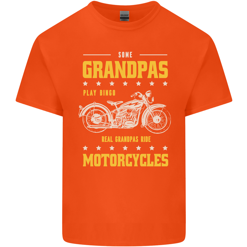 Some Grandpas Funny Biker Motorcycle Bike Mens Cotton T-Shirt Tee Top Orange