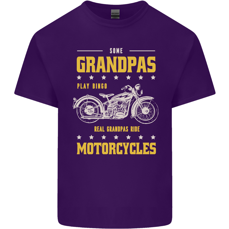 Some Grandpas Funny Biker Motorcycle Bike Mens Cotton T-Shirt Tee Top Purple