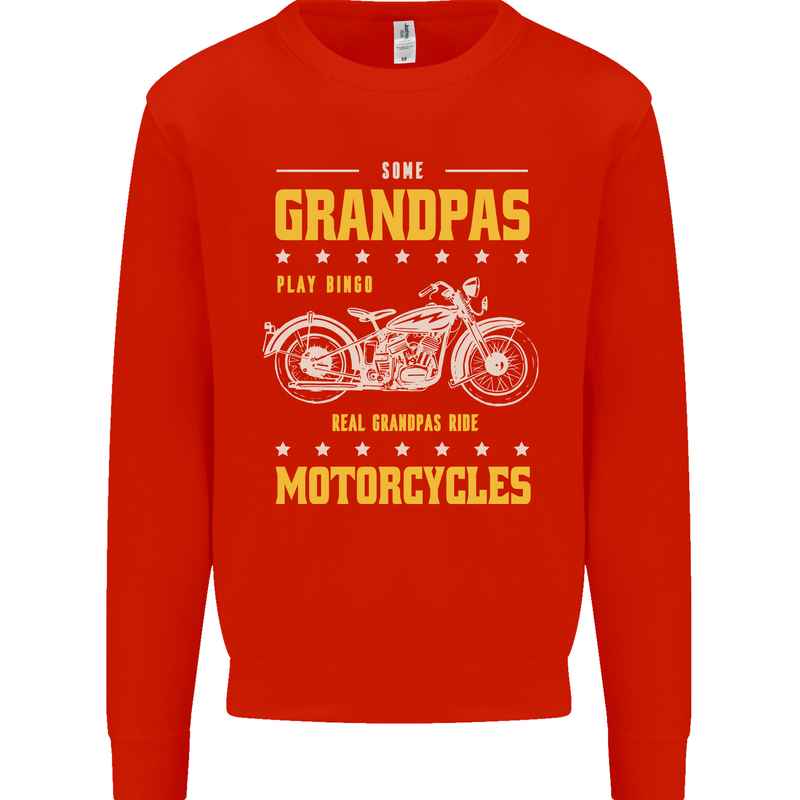 Some Grandpas Funny Biker Motorcycle Bike Mens Sweatshirt Jumper Bright Red