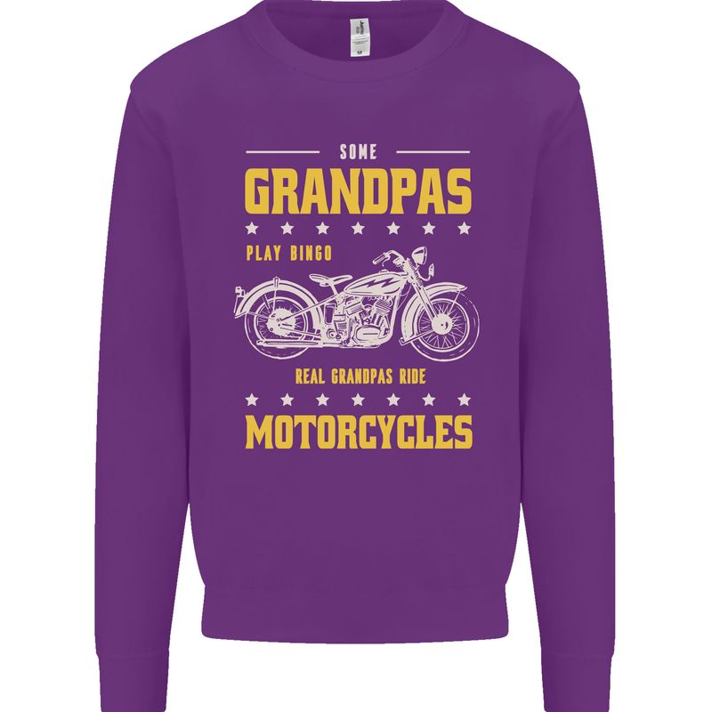 Some Grandpas Funny Biker Motorcycle Bike Mens Sweatshirt Jumper Purple