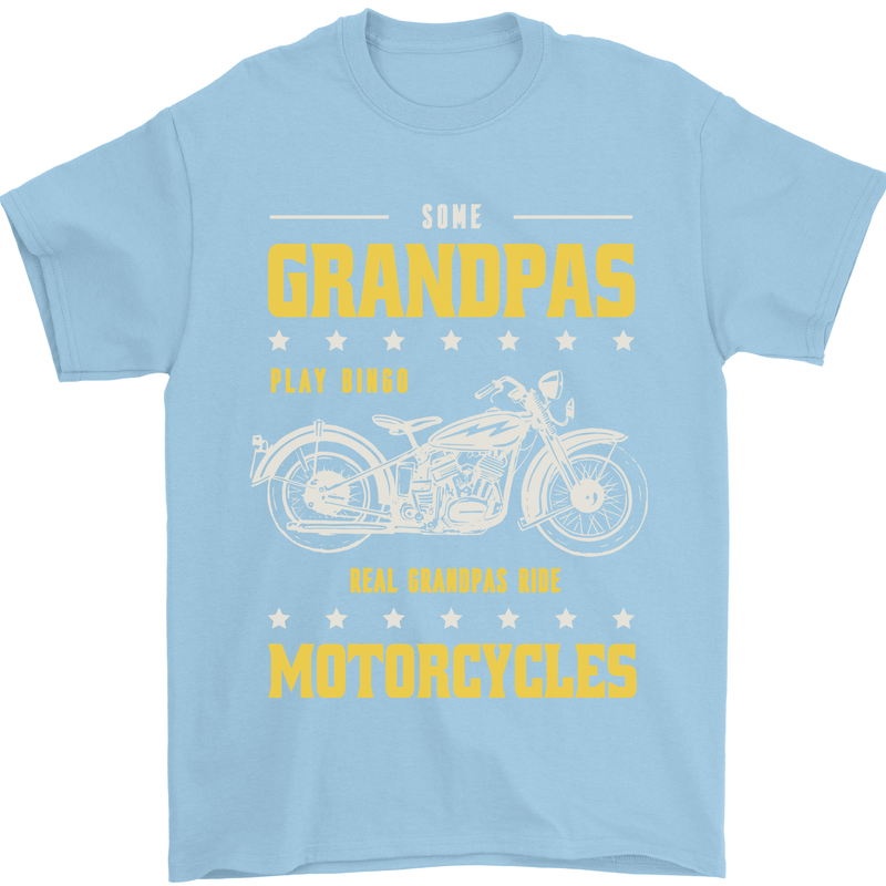 Some Grandpas Funny Biker Motorcycle Bike Mens T-Shirt 100% Cotton Light Blue