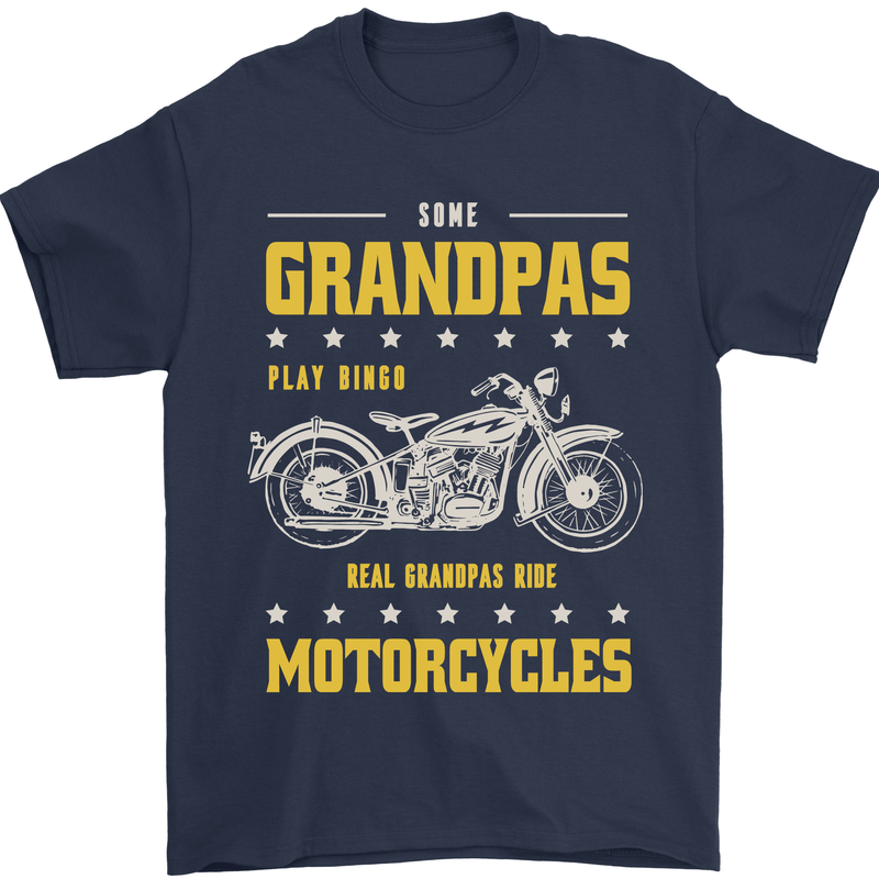 Some Grandpas Funny Biker Motorcycle Bike Mens T-Shirt 100% Cotton Navy Blue