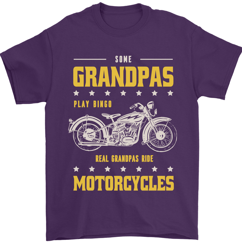 Some Grandpas Funny Biker Motorcycle Bike Mens T-Shirt 100% Cotton Purple