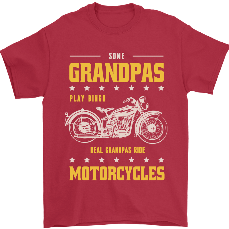 Some Grandpas Funny Biker Motorcycle Bike Mens T-Shirt 100% Cotton Red