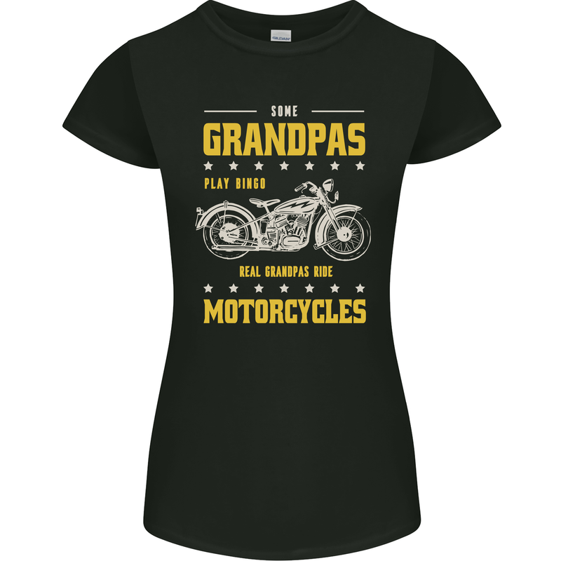 Some Grandpas Funny Biker Motorcycle Bike Womens Petite Cut T-Shirt Black