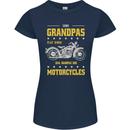 Some Grandpas Funny Biker Motorcycle Bike Womens Petite Cut T-Shirt Navy Blue