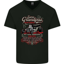 Some Grandpas Play Bingo Hot Rods Mens V-Neck Cotton T-Shirt Black