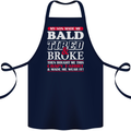 Son Made Me Bald Tired & Broke Father's Day Cotton Apron 100% Organic Navy Blue
