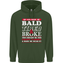 Son Made Me Bald Tired & Broke Father's Day Mens 80% Cotton Hoodie Forest Green