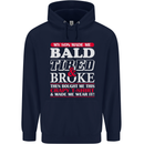 Son Made Me Bald Tired & Broke Father's Day Mens 80% Cotton Hoodie Navy Blue