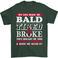 Son Made Me Bald Tired & Broke Father's Day Mens T-Shirt Cotton Gildan Forest Green
