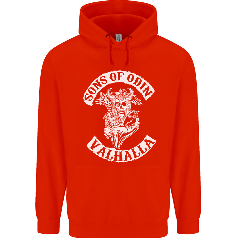 Son of Odin Valhalla Viking Norse Mythology Childrens Kids Hoodie Bright Red