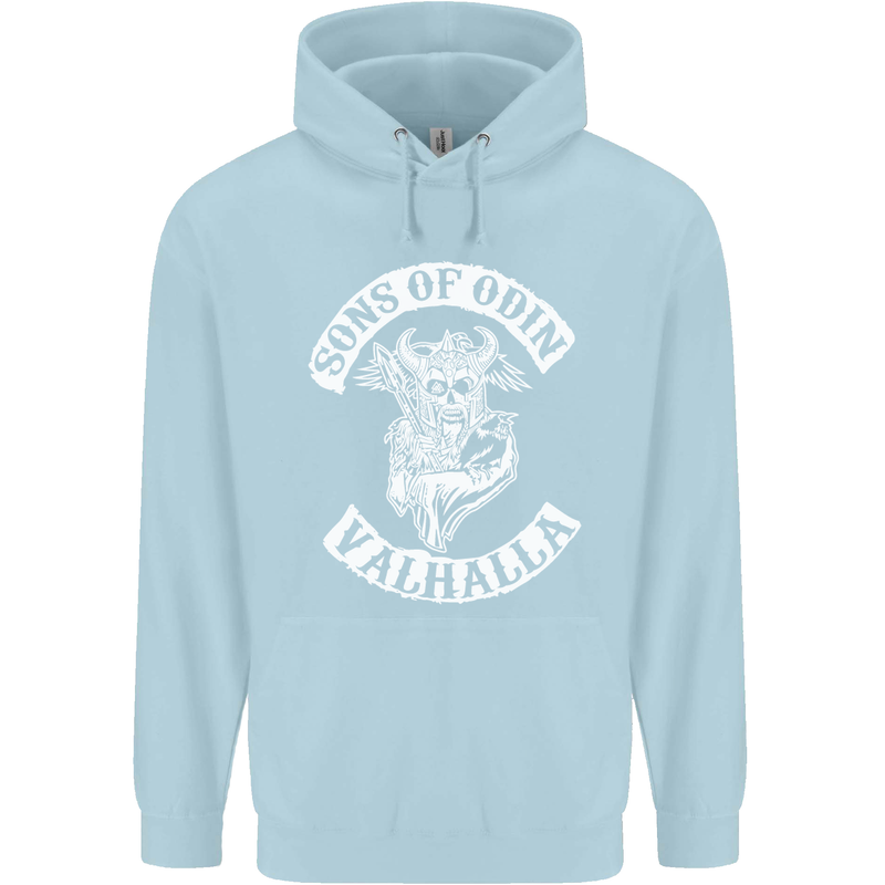 Son of Odin Valhalla Viking Norse Mythology Childrens Kids Hoodie Light Blue
