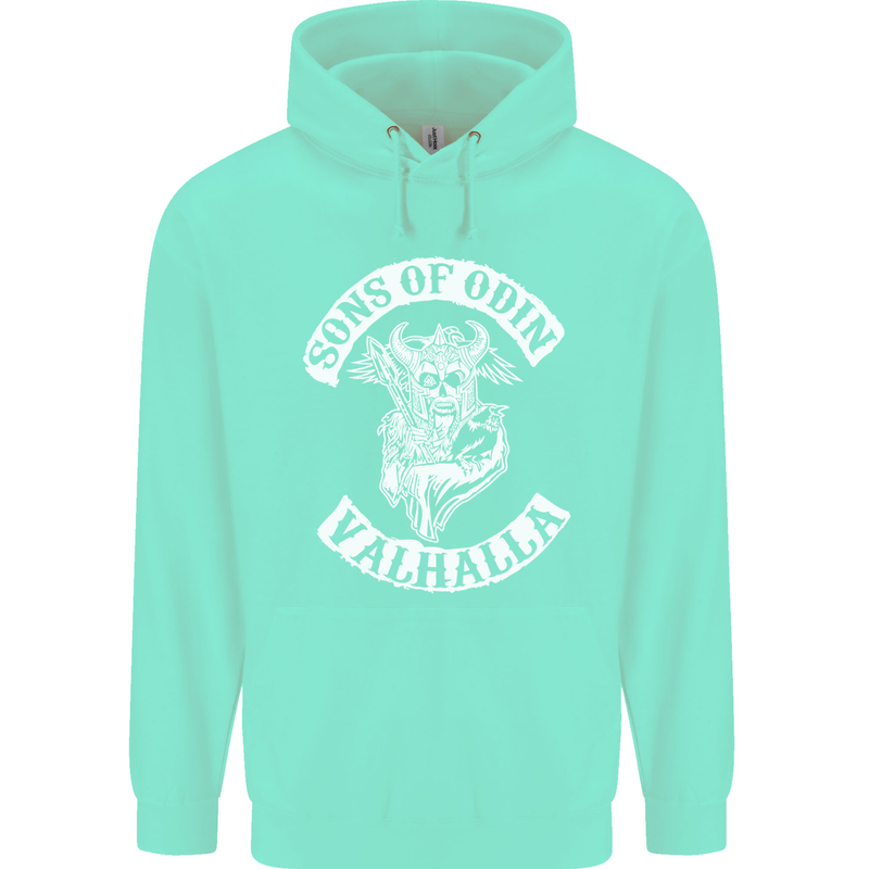 Son of Odin Valhalla Viking Norse Mythology Childrens Kids Hoodie Peppermint