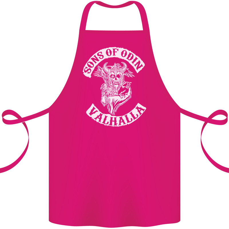 Son of Odin Valhalla Viking Norse Mythology Cotton Apron 100% Organic Pink