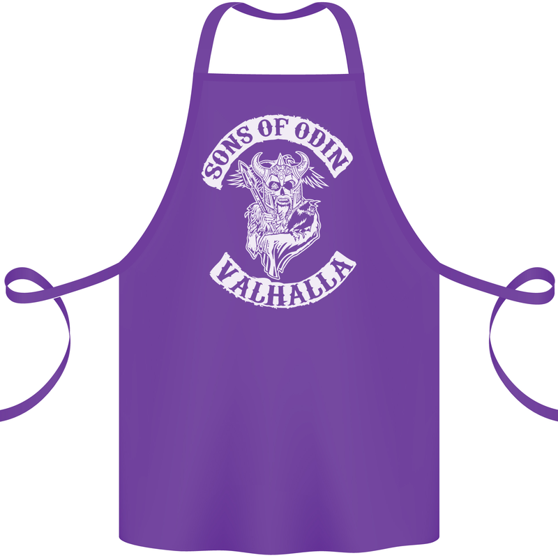 Son of Odin Valhalla Viking Norse Mythology Cotton Apron 100% Organic Purple