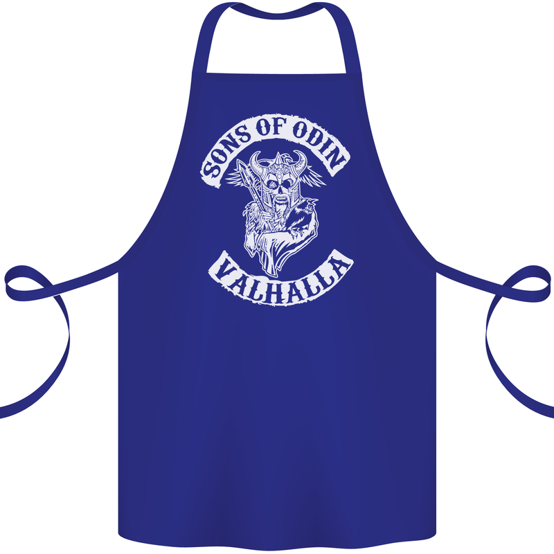 Son of Odin Valhalla Viking Norse Mythology Cotton Apron 100% Organic Royal Blue