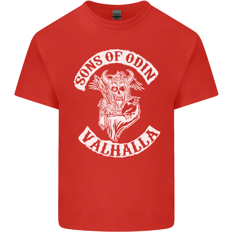 Son of Odin Valhalla Viking Norse Mythology Kids T-Shirt Childrens Red