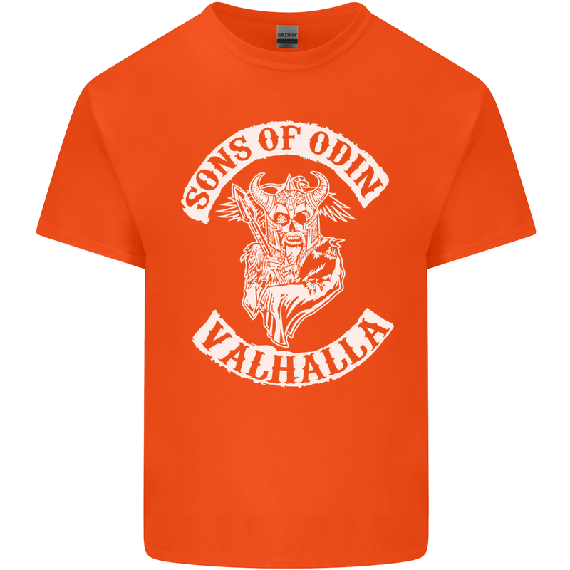 Son of Odin Valhalla Viking Norse Mythology Mens Cotton T-Shirt Tee Top Orange