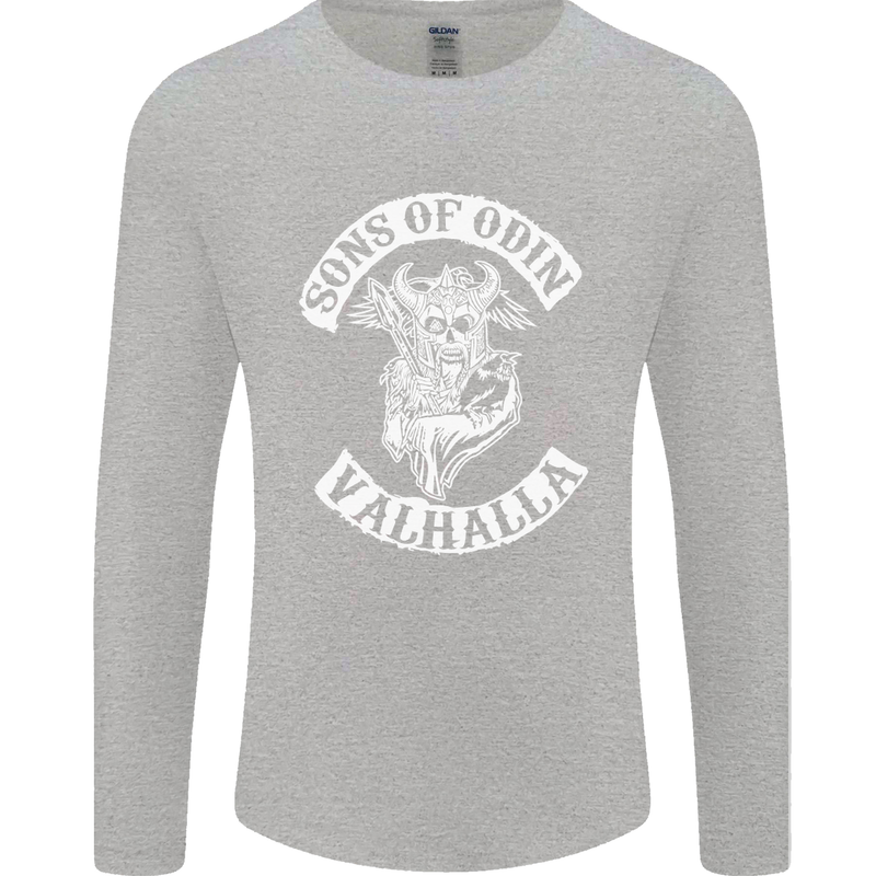 Son of Odin Valhalla Viking Norse Mythology Mens Long Sleeve T-Shirt Sports Grey