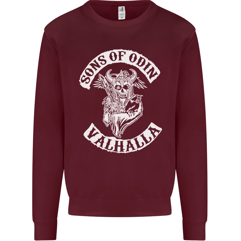Son of Odin Valhalla Viking Norse Mythology Mens Sweatshirt Jumper Maroon