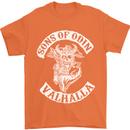 Son of Odin Valhalla Viking Norse Mythology Mens T-Shirt Cotton Gildan Orange