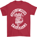 Son of Odin Valhalla Viking Norse Mythology Mens T-Shirt Cotton Gildan Red