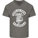 Son of Odin Valhalla Viking Norse Mythology Mens V-Neck Cotton T-Shirt Charcoal