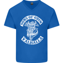 Son of Odin Valhalla Viking Norse Mythology Mens V-Neck Cotton T-Shirt Royal Blue