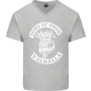 Son of Odin Valhalla Viking Norse Mythology Mens V-Neck Cotton T-Shirt Sports Grey
