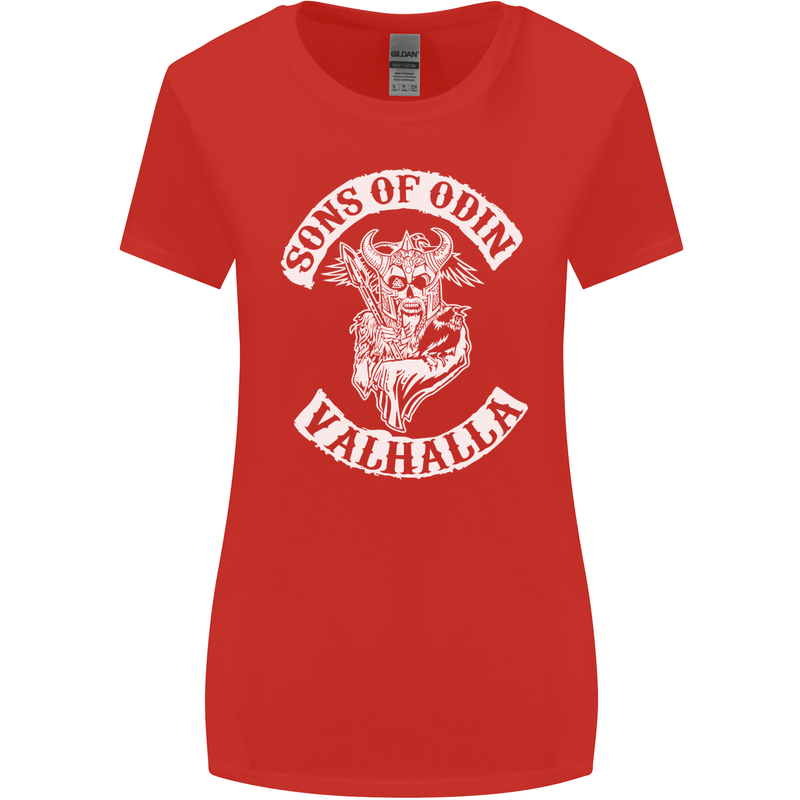 Son of Odin Valhalla Viking Norse Mythology Womens Wider Cut T-Shirt Red