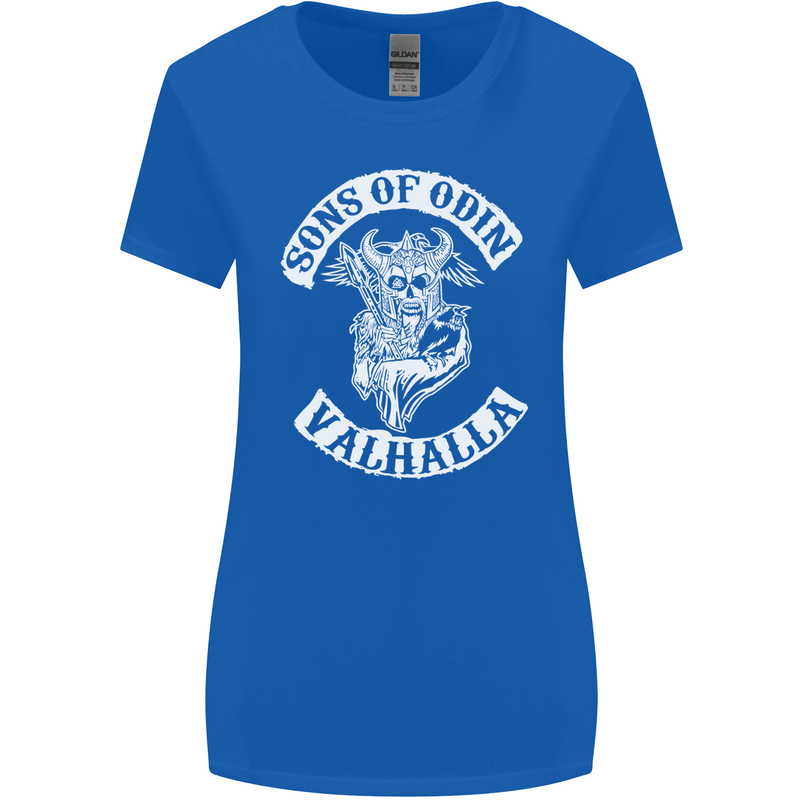 Son of Odin Valhalla Viking Norse Mythology Womens Wider Cut T-Shirt Royal Blue