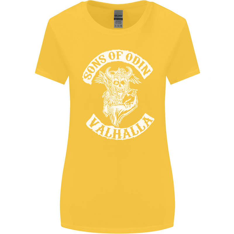 Son of Odin Valhalla Viking Norse Mythology Womens Wider Cut T-Shirt Yellow